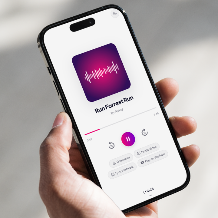 Songful song page on phone